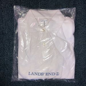 Lands End Boys White Polo - Size M (10-12)